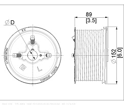 Canimex Torque Force TF D525-216 M134-5500 Seiltrommel Normalbeschlag 1in Torgewicht 680kg Torhöhe 5881mm links