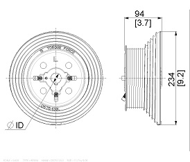 Canimex Torque Force TF D575-120 M146-3050 Seiltrommel Hebungsbeschlag 1,25in Torgewicht 454kg Torhöhe HL 2996mm links