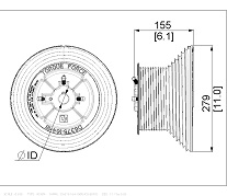 Canimex Torque Force TF D6375-164 M162-4165 Seiltrommel Hebungsbeschlag 1in Torgewicht 726kg Torhöhe HL 4156mm rechts