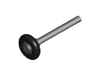 Door Roller 2in PUR Ø11mm 95mm long Galvanized Steel 1 pcs
