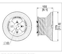 Canimex Torque Force TF D6375-164 M162-4165 Seiltrommel Hebungsbeschlag 1in Torgewicht 726kg Torhöhe HL 4156mm links