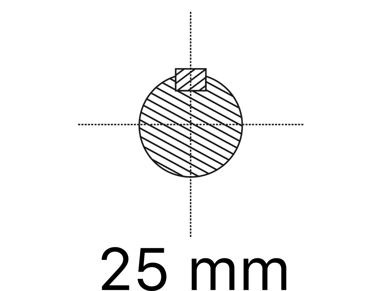Wellenadapter Steckwelle 25.4mm mit Adapter für Federwelle 25.0mm mit Nut