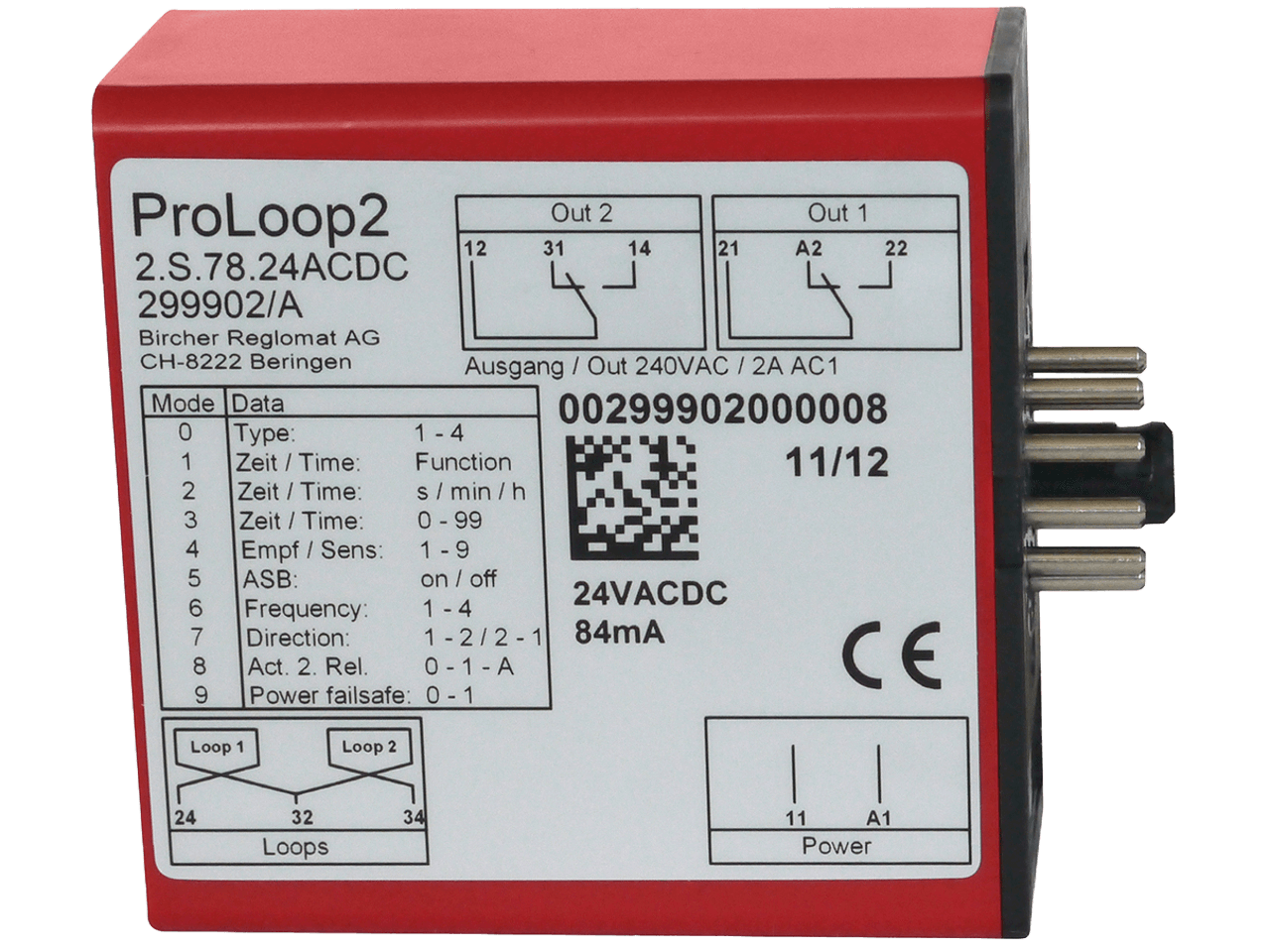 Bircher ProLoop2 2.S.230AC Induktionsschleifen-Auswertegerät 2 Kanal 230V AC ohne Stecksockel