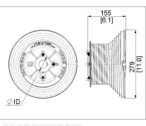 Canimex Torque Force TF D5375-164 M162-4165 Seiltrommel Hebungsbeschlag 1,25in Torgewicht 726kg Torhöhe HL 4156mm links
